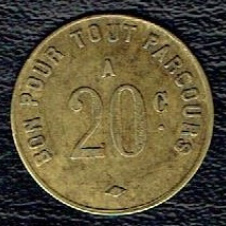 20 CENTIMES CIE DES CHEMINS DE FER 