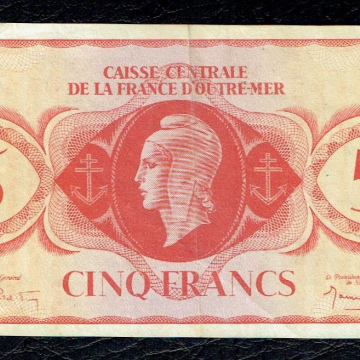 5 francs Caisse centrale de la France d'outremer 1 ère émission