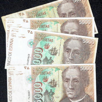 SPAIN - ESPAGNE  LOT 4 BILLETS DE 5000 PESETAS