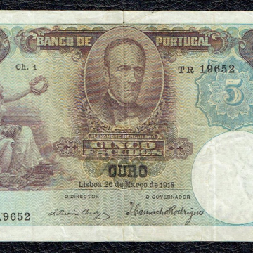 Portugal - Billet de 5 Escudos 1918 P-114