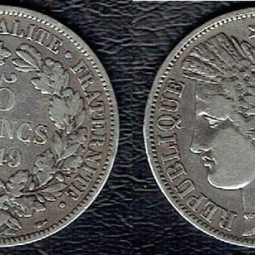 5 FRANCS Cérès,  1849 A PARIS