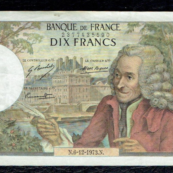 BILLET de 10 FRANCS VOLTAIRE du 6/12/1973