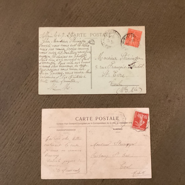 LOT 2 CARTES POSTALES ANCIENNES Allain ( Meurthe-en-Moselle Rue dessus Sermaize-les-Bains - Route de Bar-le-Duc