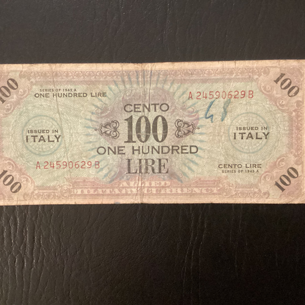 talie Billet 100 Lire Military Currency Serie 1943