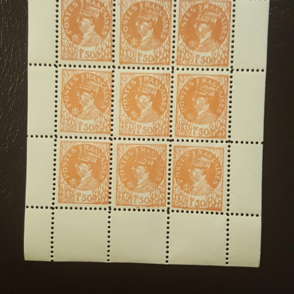 LIBERATION - DE GAULLE 1f50 - BLOC de 9 Timbres "Emission de Nice