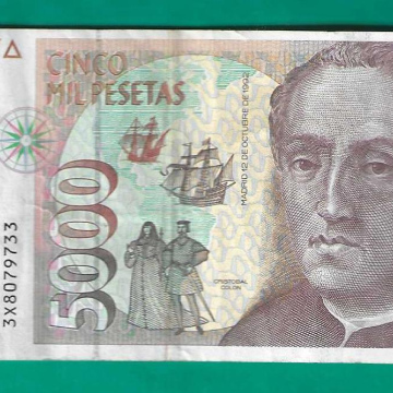 Numismatique Vente06.com Vente ESPAGNE BILLET DE 5000 PESETAS