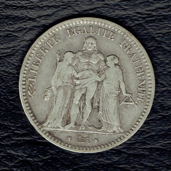 Pièce de 5 Francs Hercule en Argent de 1848 A ( PARIS )