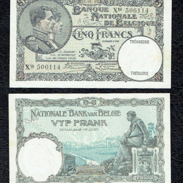 Belgique Billet 5 Francs 15.01.1929 
