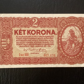 Billet 2 Korona HONGRIE 1920