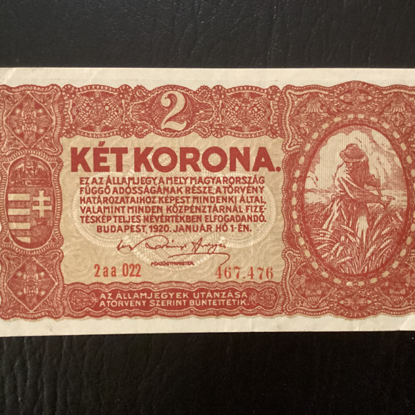 Billet 2 Korona HONGRIE 1920