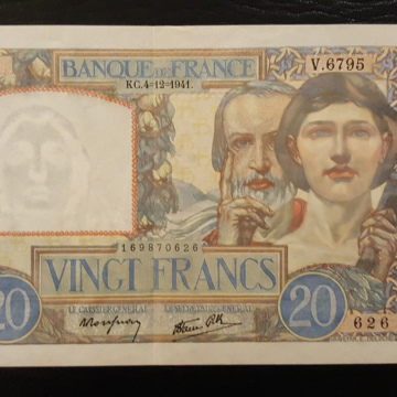 Billet de 20 Francs "Science et Travail" - 4-12- 1941