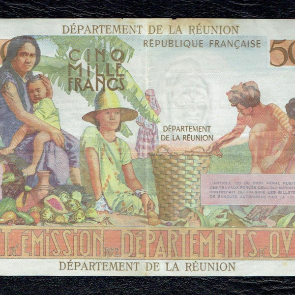 100 NF sur 5000 Francs Schoelcher ÎLE DE LA RÉUNION 