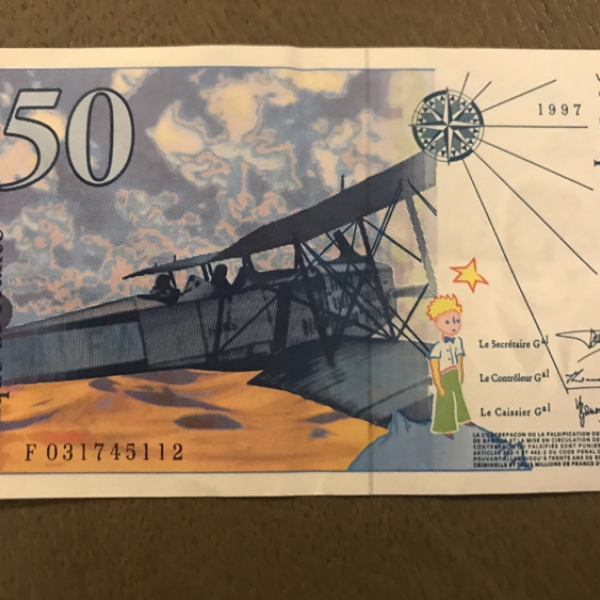 Billet de 50 francs Saint-Exupery 