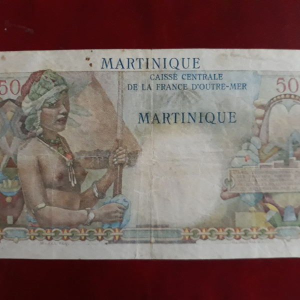 Martinique billet de 50 Francs 1947-1949 Caisse Centrale France D'Outre Mer Alph A.5