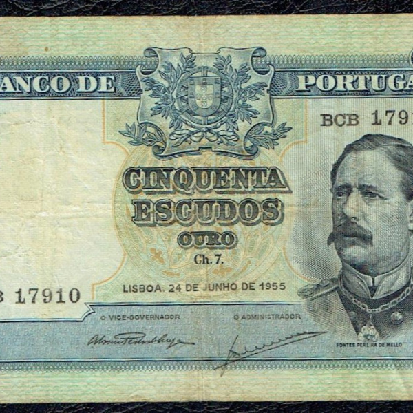 PORTUGAL Billet 50 ESCUDOS 1955 P160 