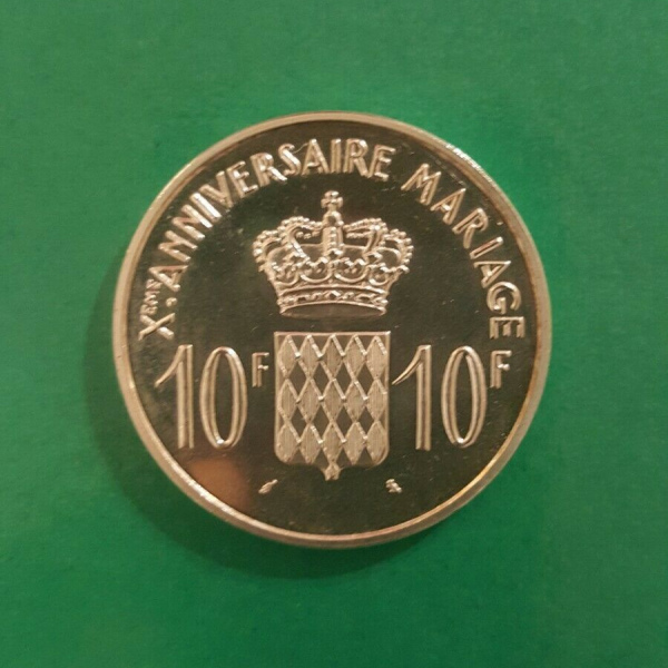 Monaco -10 Francs Anniversaire de mariage 1966 Argent