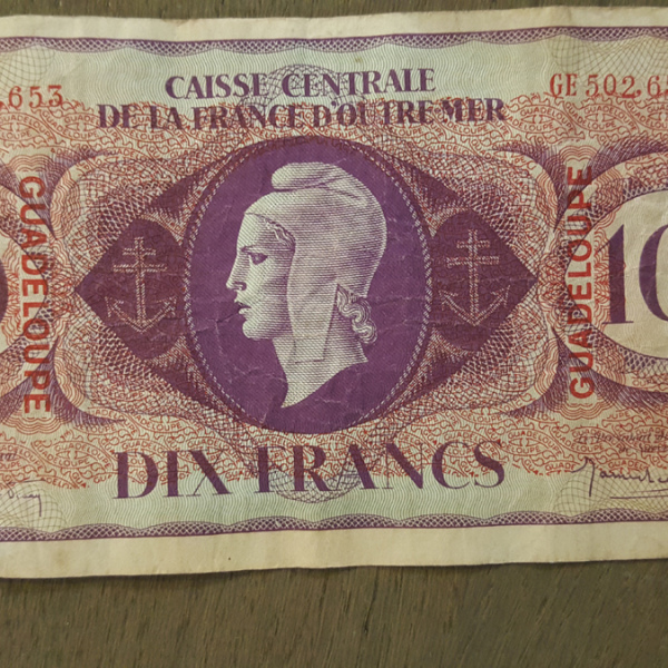 10 Francs GUADELOUPE 1944 P.27aCAISSE CENTRALE DE LA FRANCE D'OUTRE-MER