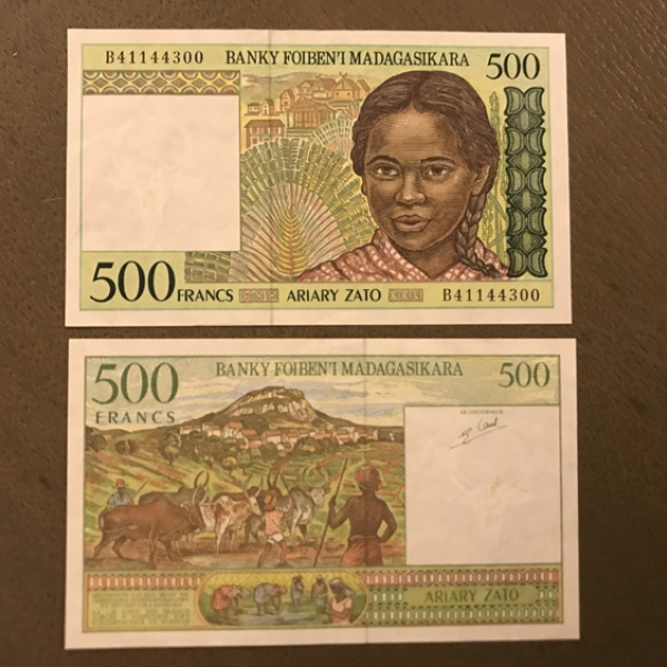 BILLET 500 FRANCS MADAGASIKARA