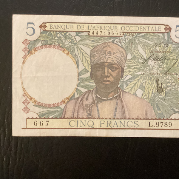 Banque de l'Afrique Occidentale - 5 Francs - 6-5-1942