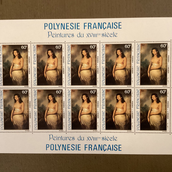 bloc de10  timbres de 60 f  polynesie française 1981    Peitures du XVIII éme siécle