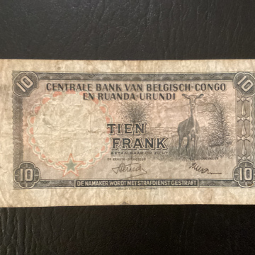 CONGO BELGE BELGIAN & Du RUANDA-URUNDI Billet 10 FRANCS