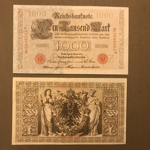 BILLET 1000 Reichsmark 1910 ALLEMAGNE UNC pick 44   GERMANY