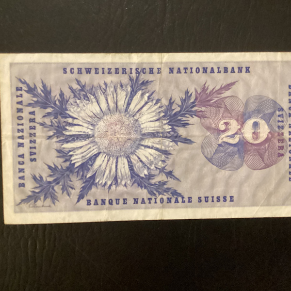 SUISSE - 20 FRANCS (1972) SERIE 84 E - Billet de banque