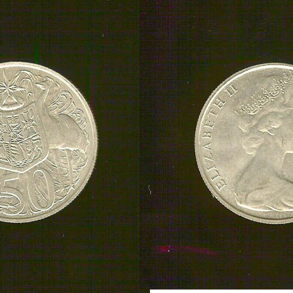 Numismatique Vente 06 Australie Elisabeth II 50 Cents en Argent 1966 Kangourou Autruche
