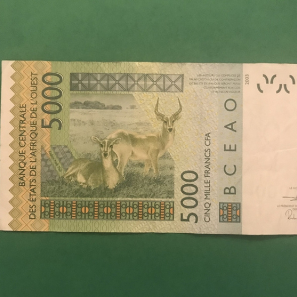 Billet Banque Centrale des Etats de l'Afrique de l'Ouest 5000 Francs