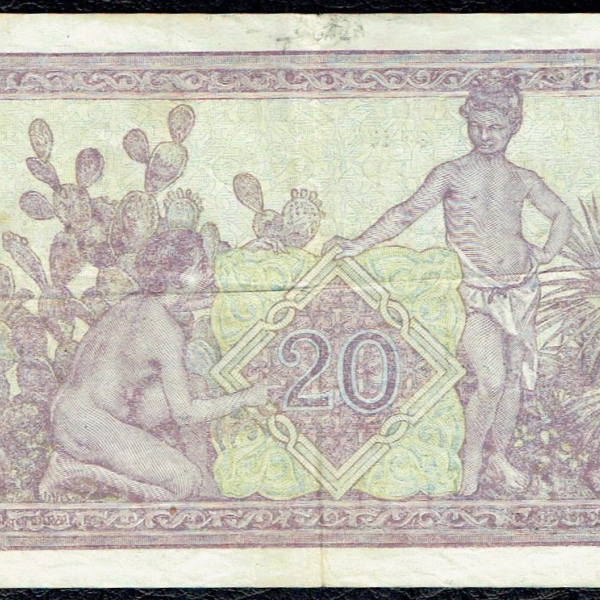 20 Francs Banque de l'Algérie surchargé TUNISIE