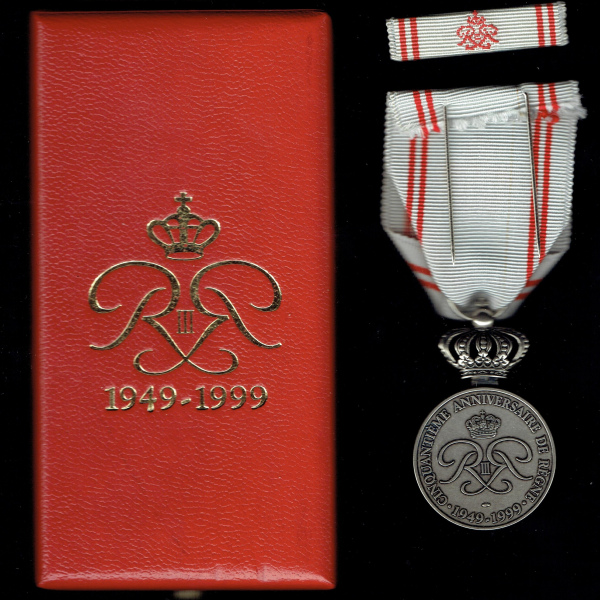 DÉCORATIONS MONACO MEDAILLE Cinquantaine anniversaire de règne 1949-1999 TRES RARE