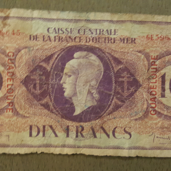 10 Francs Type anglais GUADELOUPE 1944 P.27a Caisse Centrale de la France d'Outre-Mer
